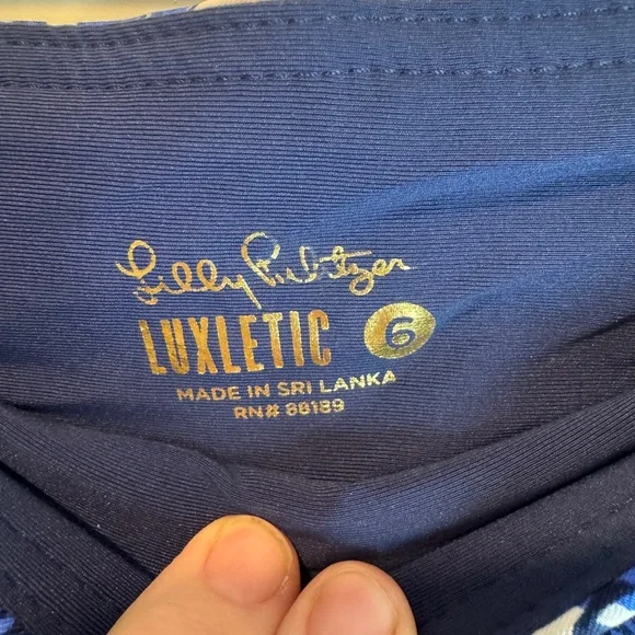 Lilly Pulitzer Luxletic Monica Skort in a blue and white print - Picture 5 of 8